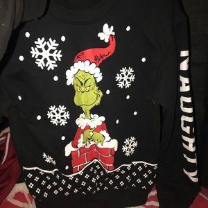 Grinch long sleeve shirt black queen top
